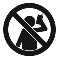 No speaking phone icon, simple style vector