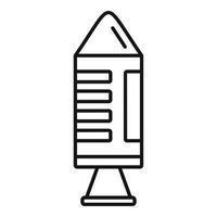 Spaceship icon, outline style vector