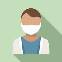 Dentist avatar icon, flat style vector