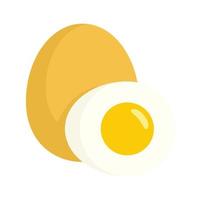 icono de huevo cocido, estilo plano vector