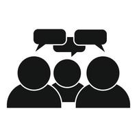 Teamwork conversation icon, simple style vector