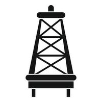 icono de torre de perforación, estilo simple vector