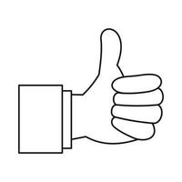 Thumb up gesture icon, outline style vector