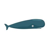 Whale icon, flat style vector