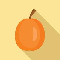 Whole apricot icon, flat style vector