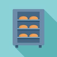 Bread factory oven icon, flat style vector