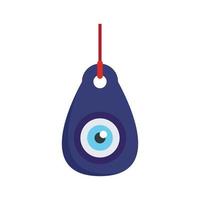 icono de medallón de ojo azul, tipo plano vector