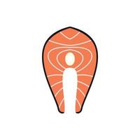 Salmon steak icon in flat style vector