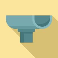 Storm gutter icon, flat style vector
