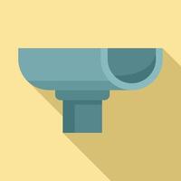 Storm gutter icon, flat style vector