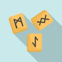 Runes cube icon, flat style vector