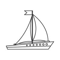 Sailing ship icon, outline style vector