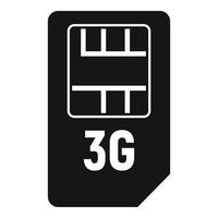 Icono de tarjeta sim 3g, estilo simple vector