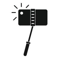 tomar una foto en el icono de monopod, estilo simple vector