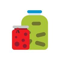 Jam jars icon, flat style vector