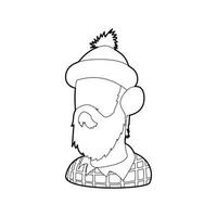 Lumberjack icon, outline style vector