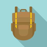 Explore backpack icon, flat style vector