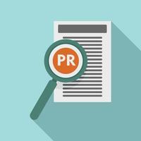 Pr specialist paper icon, flat style vector