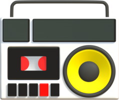 Retro radio 3D icon. png