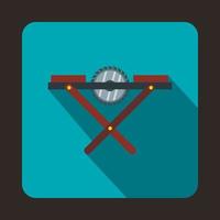 Movable circular saw icon, flat style vector