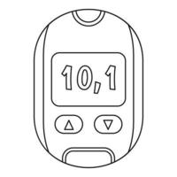 Home glucometer icon, outline style vector