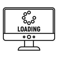 Loading computer update icon, outline style vector