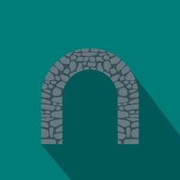 Stone arch icon, flat style vector