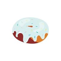 Glazed donut icon, cartoon style vector