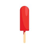 icono de helado rojo, tipo plano vector