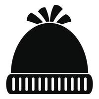 icono de sombrero de invierno de lana, estilo simple vector