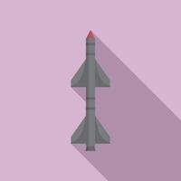 icono de destrucción de misiles, estilo plano vector