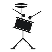 Rock drums icon, simple style vector