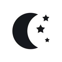 icono de luna y estrellas, estilo simple vector