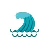 Wave icon, flat style vector