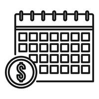 Calendar utilities icon, outline style vector