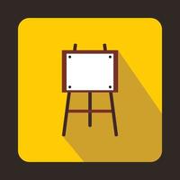 Wooden easel icon in flat style vector