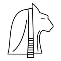 icono de cabeza de gato de Egipto, estilo de contorno vector
