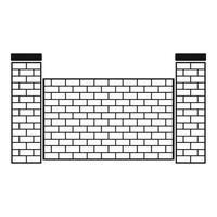 Fence of brick icon, simple style. vector