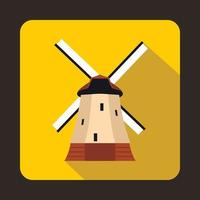 Mill icon, flat style vector