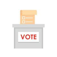 Vote election box icon, flat style vector