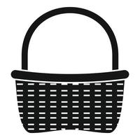 Wicker picnic icon, simple style vector