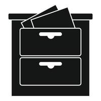 Archive drawer icon, simple style vector