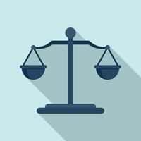 Judge balance icon, flat style vector