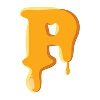 Letter P from honey icon vector