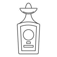 Tequila bottle icon, outline style vector