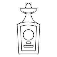 Tequila bottle icon, outline style vector