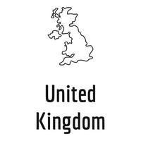 United Kingdom map thin line vector simple