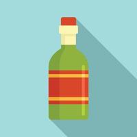 Tequila drink bottle icon, flat style vector