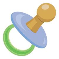 Calm pacifier icon, cartoon style vector