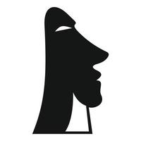 Archeology moai statue icon, simple style vector